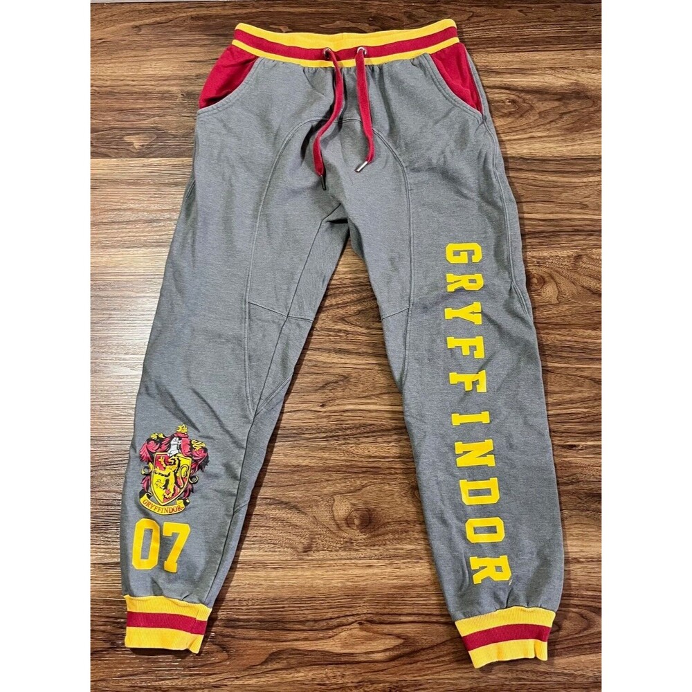 Harry Potter Gryffindor Womens Jogger Pajama Pants Size Small Gray Red Yellow